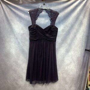 Scarlett Women's Dress Lace Detail Sleeves Pleated Bodice EUC